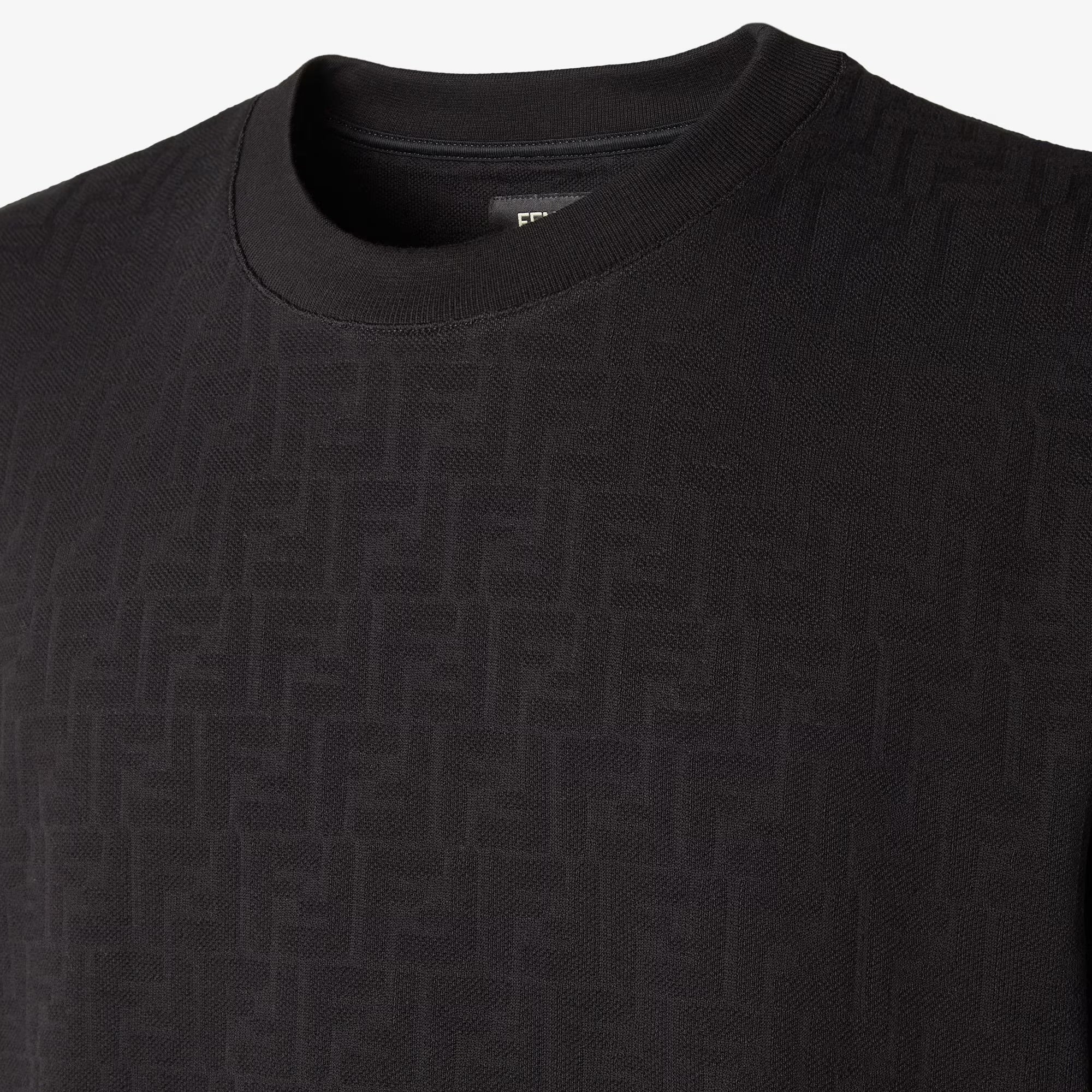 Black T-shirt with Ff Jacquard