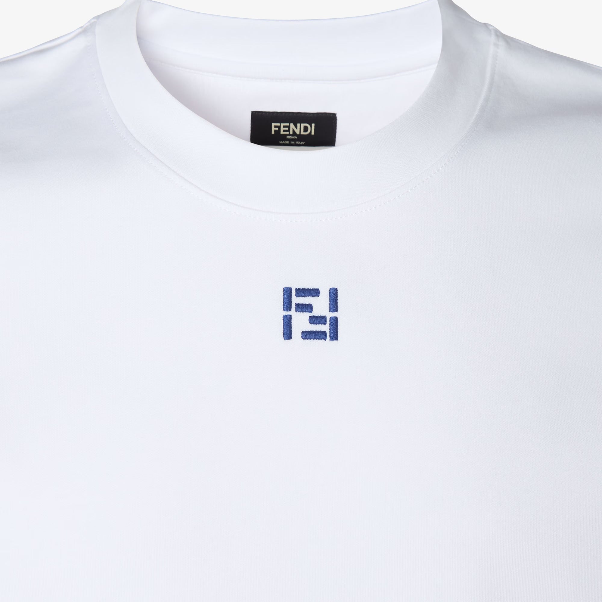 White T-shirt with FF Embroidered Logo