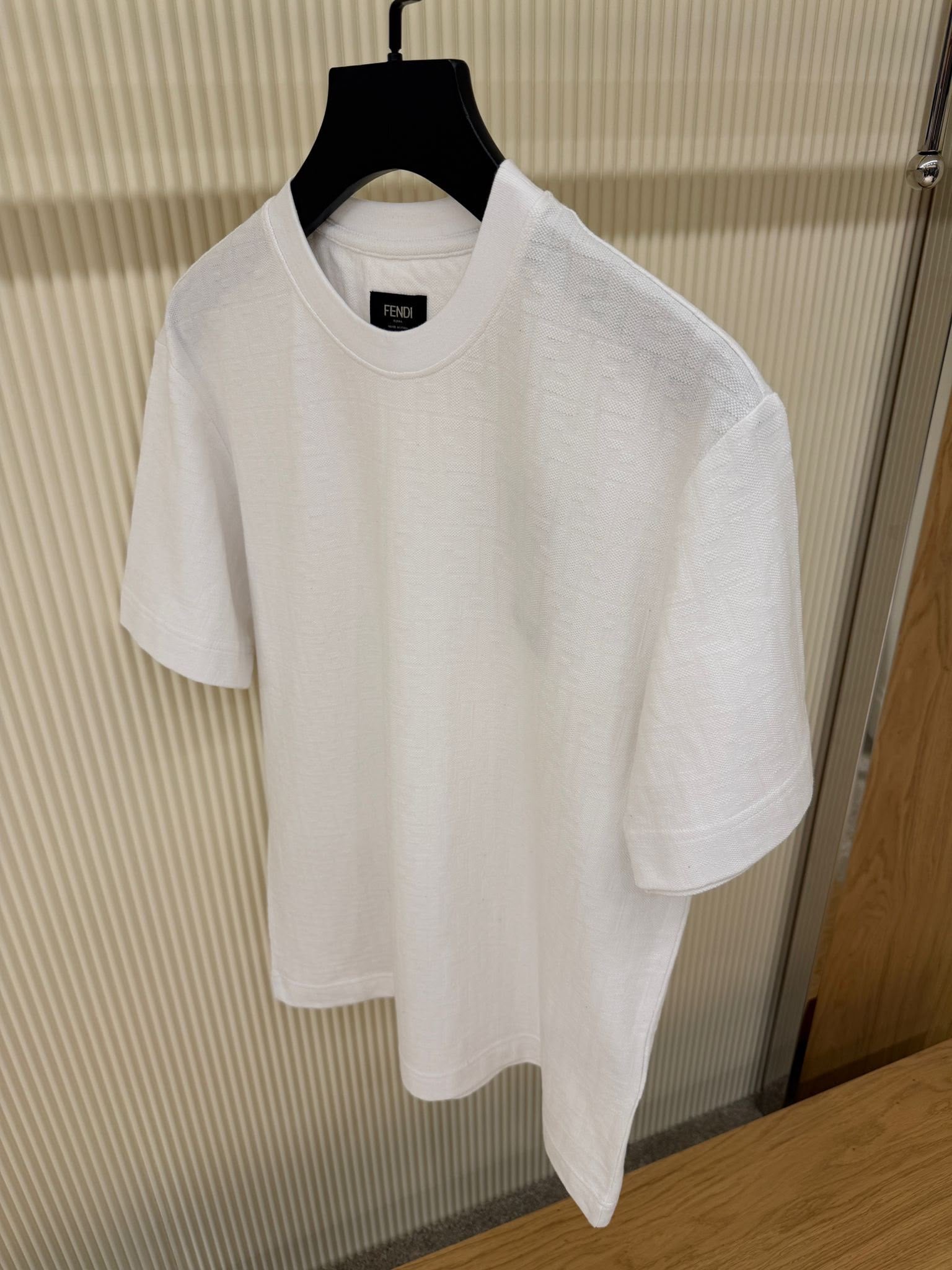 White Blue T-shirt with Ff Jacquard