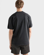 Logo Label Asphalt Gray Cotton T-shirt