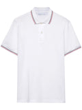 Short-Sleeve White Pique Polo Shirt