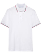Short-Sleeve White Pique Polo Shirt