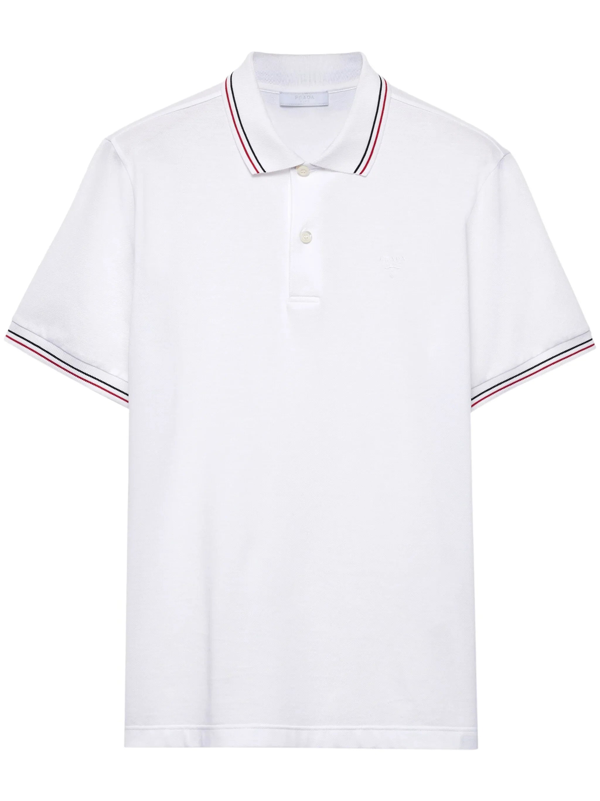 Short-Sleeve White Pique Polo Shirt