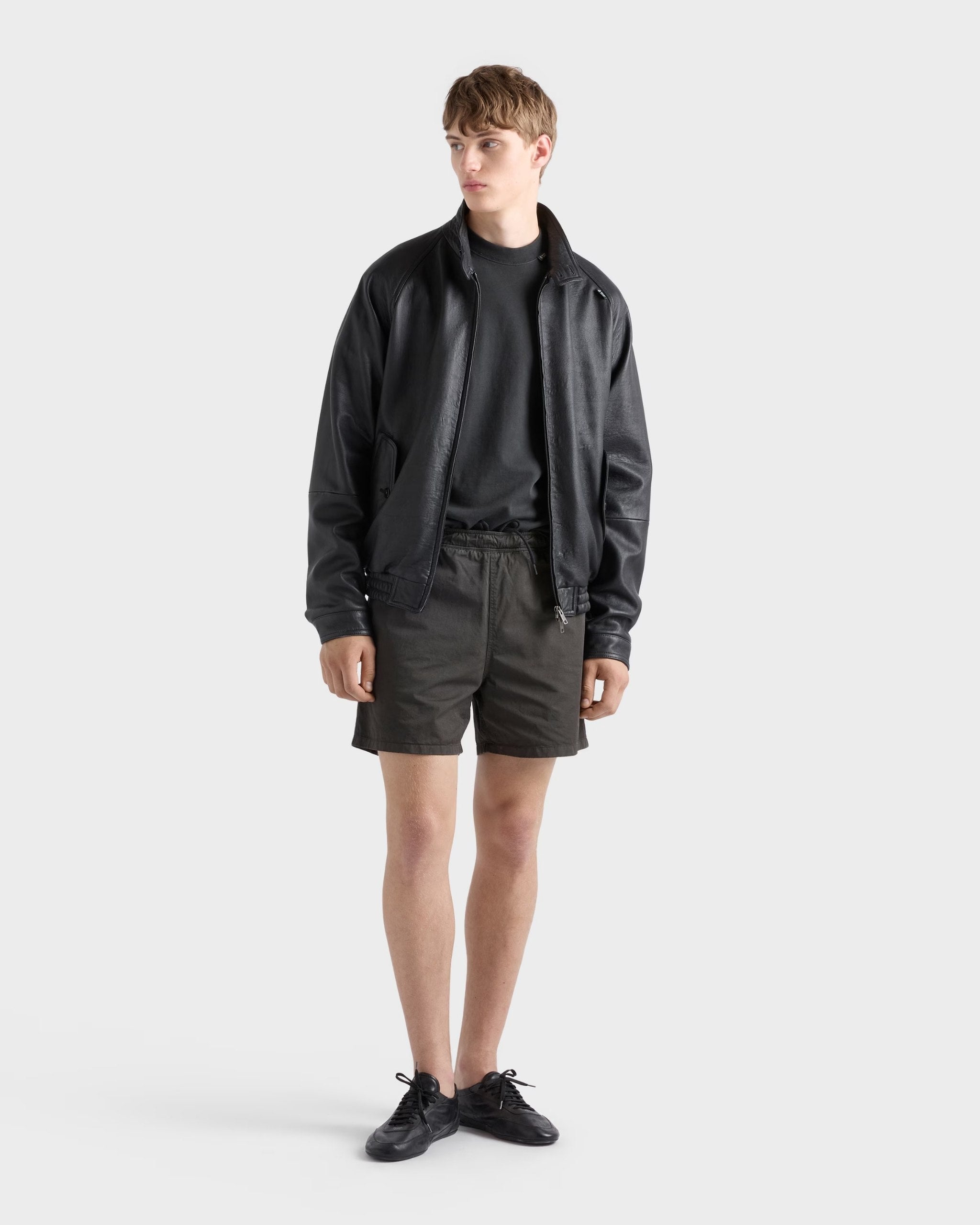 Logo Label Asphalt Gray Cotton T-shirt