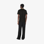 Check Collar Black Cotton Poloshirt