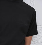 Relaxed fit Black T-shirt with Logo Embroidery