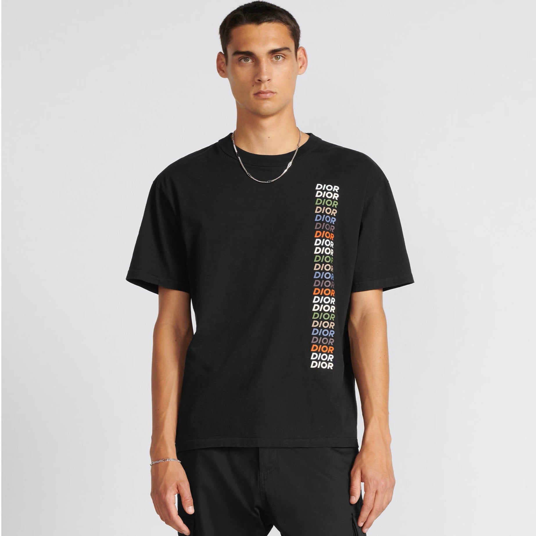 MULTI SIGNATURE RELAXED FIT BLACK T-SHIRT