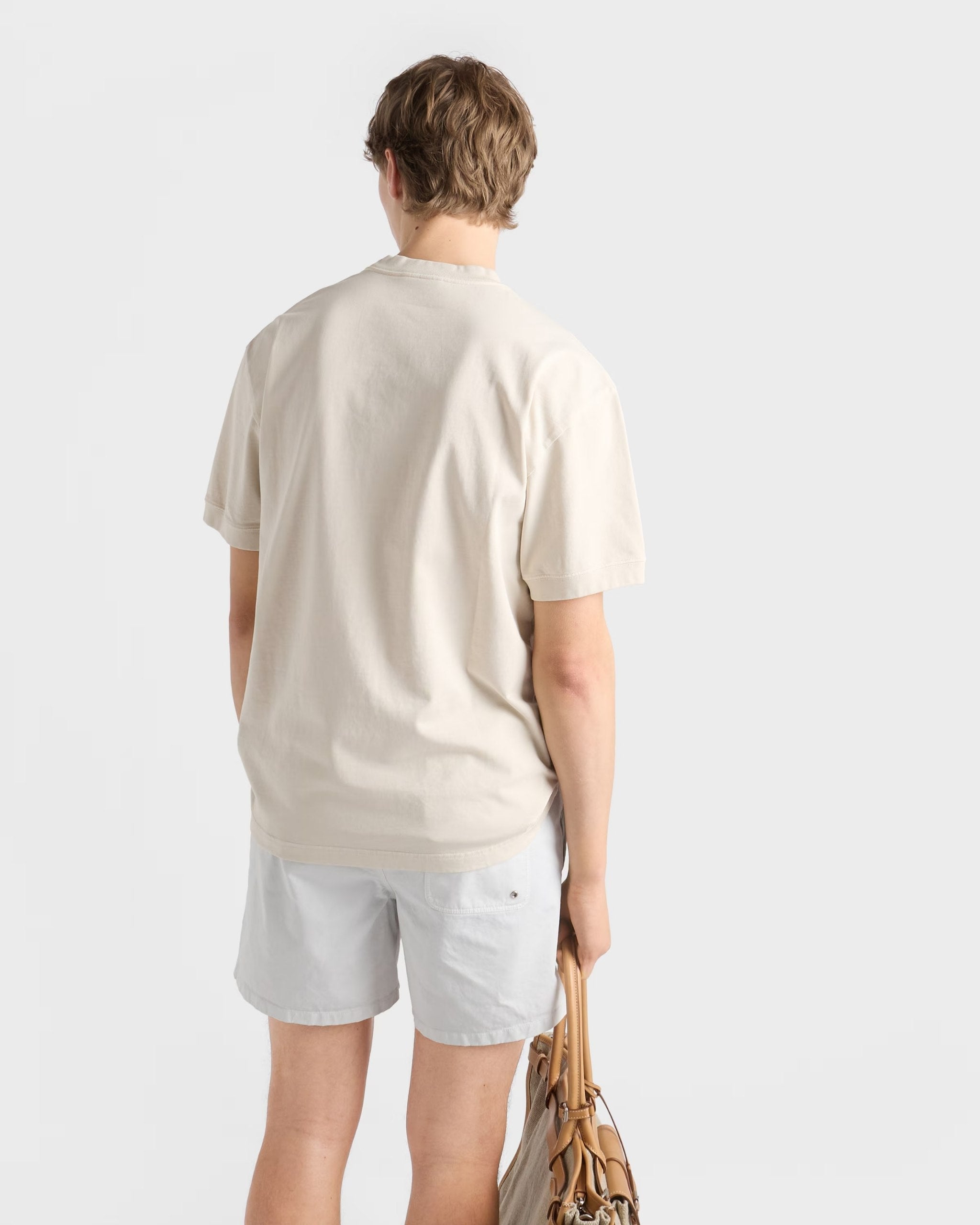 Logo Label Chalk White Cotton T-shirt
