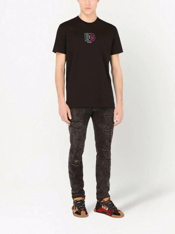 DG logo-embroidered Black T-shirt - Styledistrict