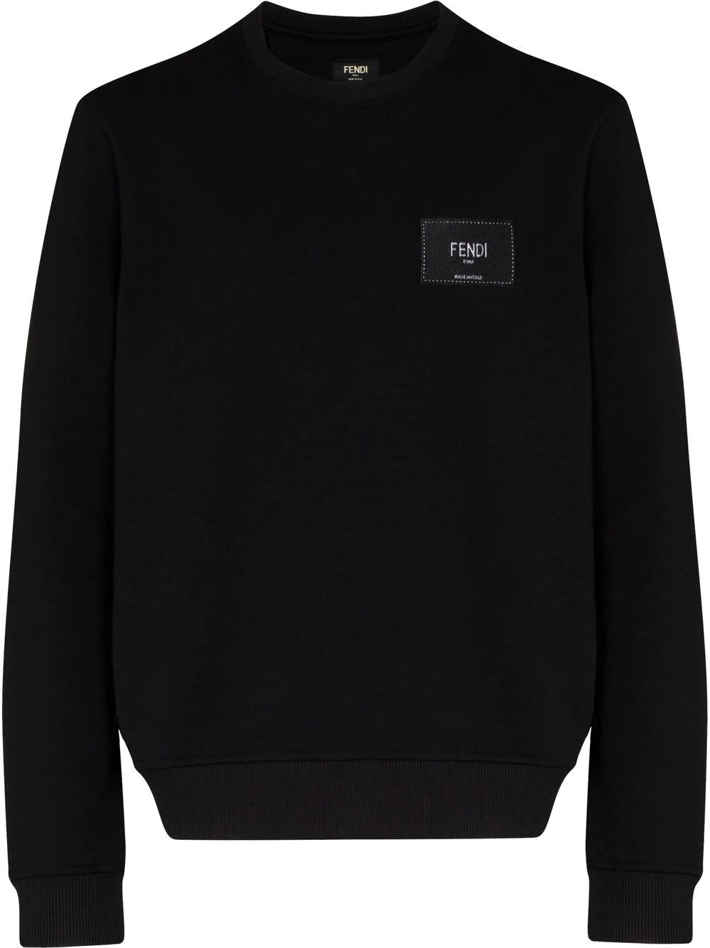 FND logo-patch crew-neck black sweatshirt - Styledistrict