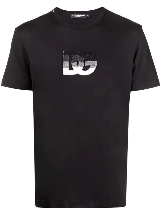 DG Logo Patch Black Cotton T-shirt - Exclusive Wear