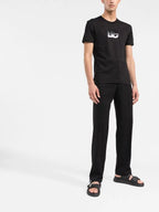 DG Logo Patch Black Cotton T-shirt - Exclusive Wear