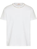 Untitled Stud-embellished White Cotton T-shirt