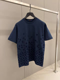 Flock Print Monogram Gradient Navy Blue T-shirt