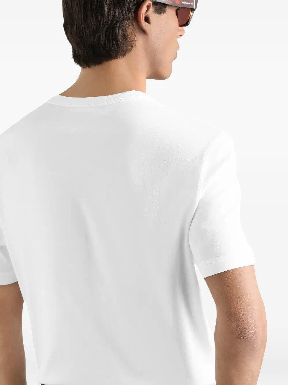 White Logo Embroidered T-shirt