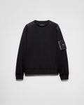 Black Cotton Sweatshirt with Pockets