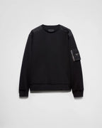 Black Cotton Sweatshirt with Pockets