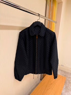 Cotton Blend Black Blouson Jacket