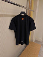 Black Cotton T-shirt with L.V.M Embroidery
