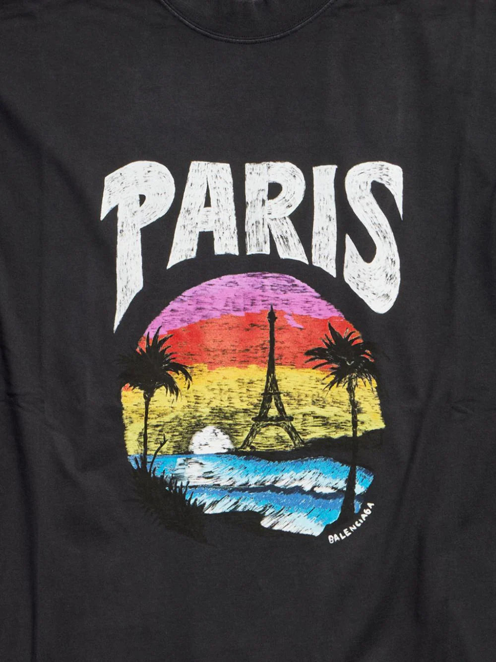 Paris Tropical Logo Black T-shirt