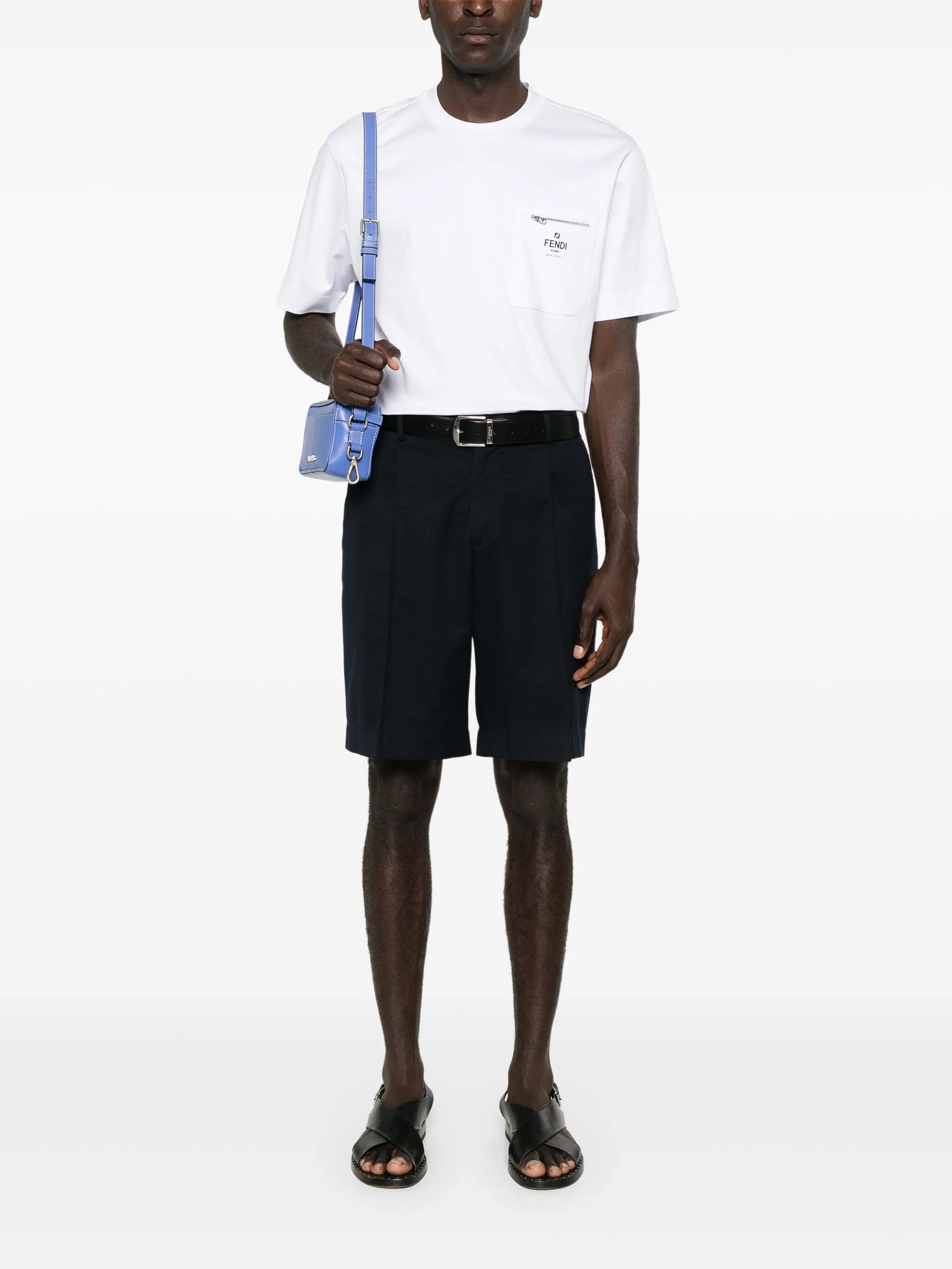 White Cotton T-shirt with Pocket