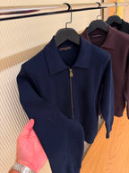 LV Blason Embossed Zipped Navy Blue Blouson