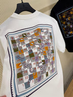 White Cotton Printed Signature Motif T-shirt