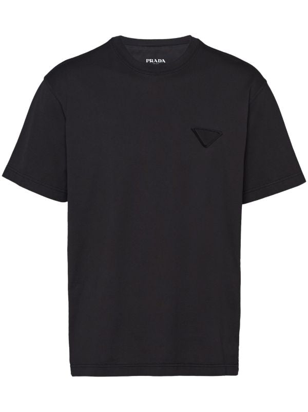 Black Cotton Logo Patch T-shirt