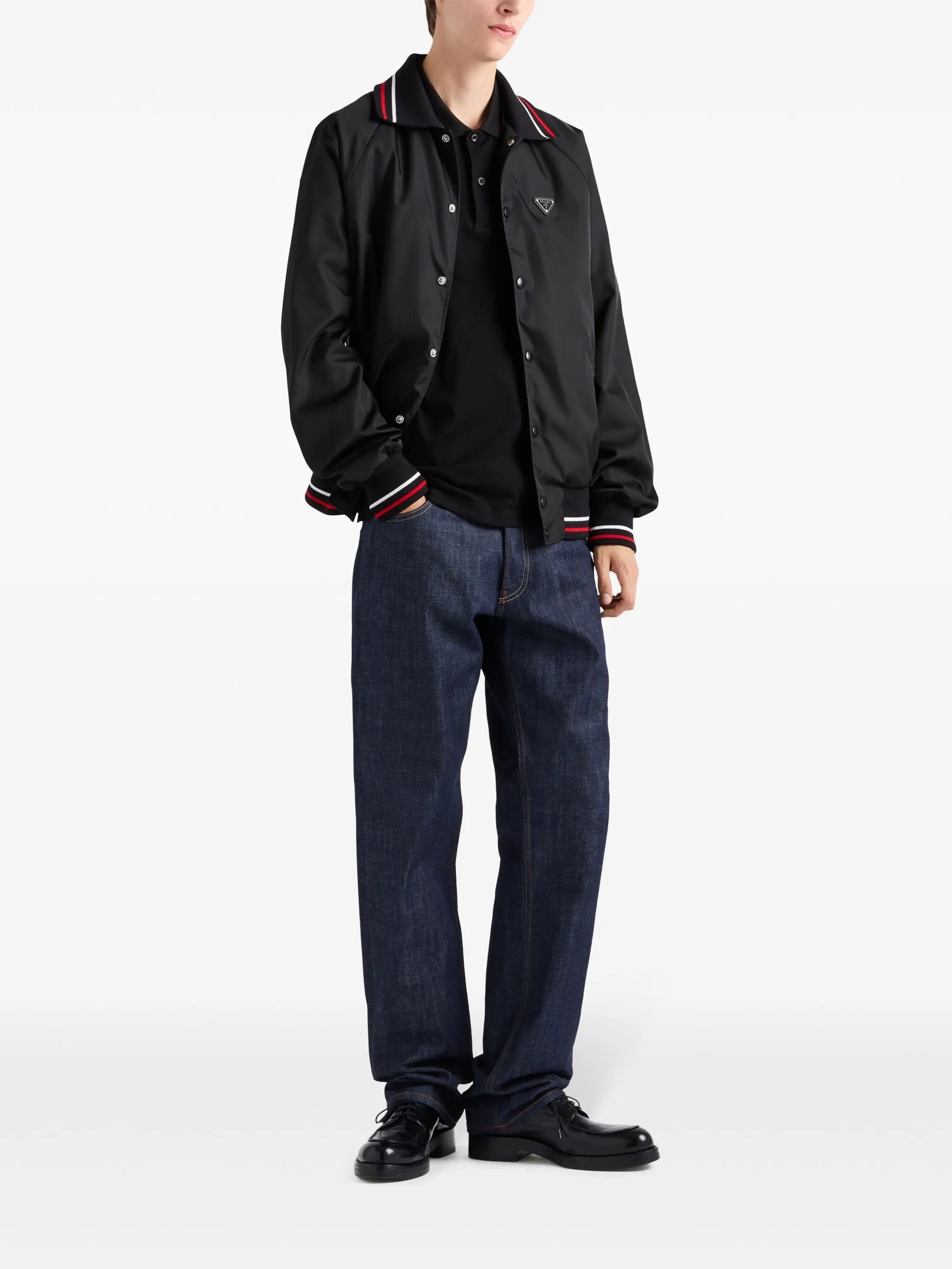 Short-Sleeve Black Pique Polo Shirt