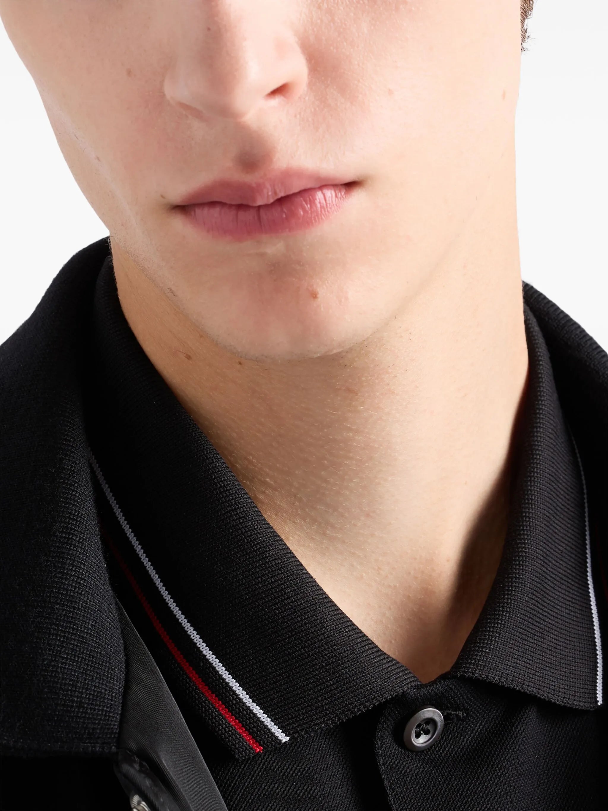 Short-Sleeve Black Pique Polo Shirt