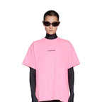 Distressed Effect Pink Oversize T-shirt