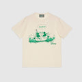 GUC x Disney White Green Print T-shirt - Styledistrict