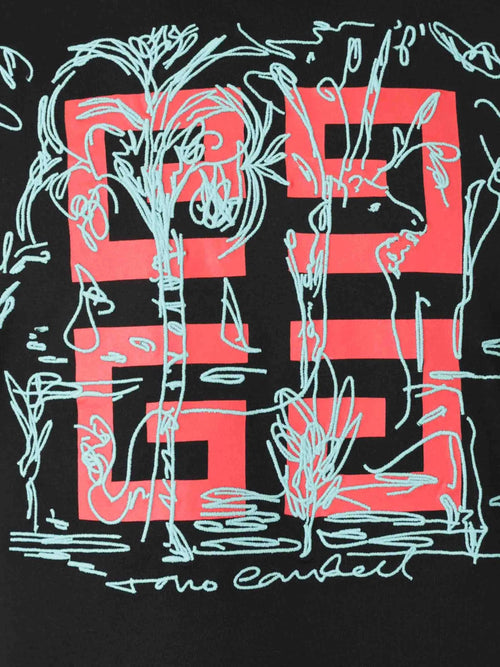 4G logo-embroidery Black T-shirt