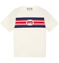 Interlocking G stripe White Oversize T-shirt