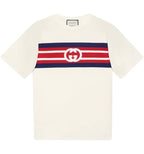 Interlocking G stripe White Oversize T-shirt