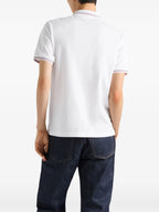 Short-Sleeve White Pique Polo Shirt