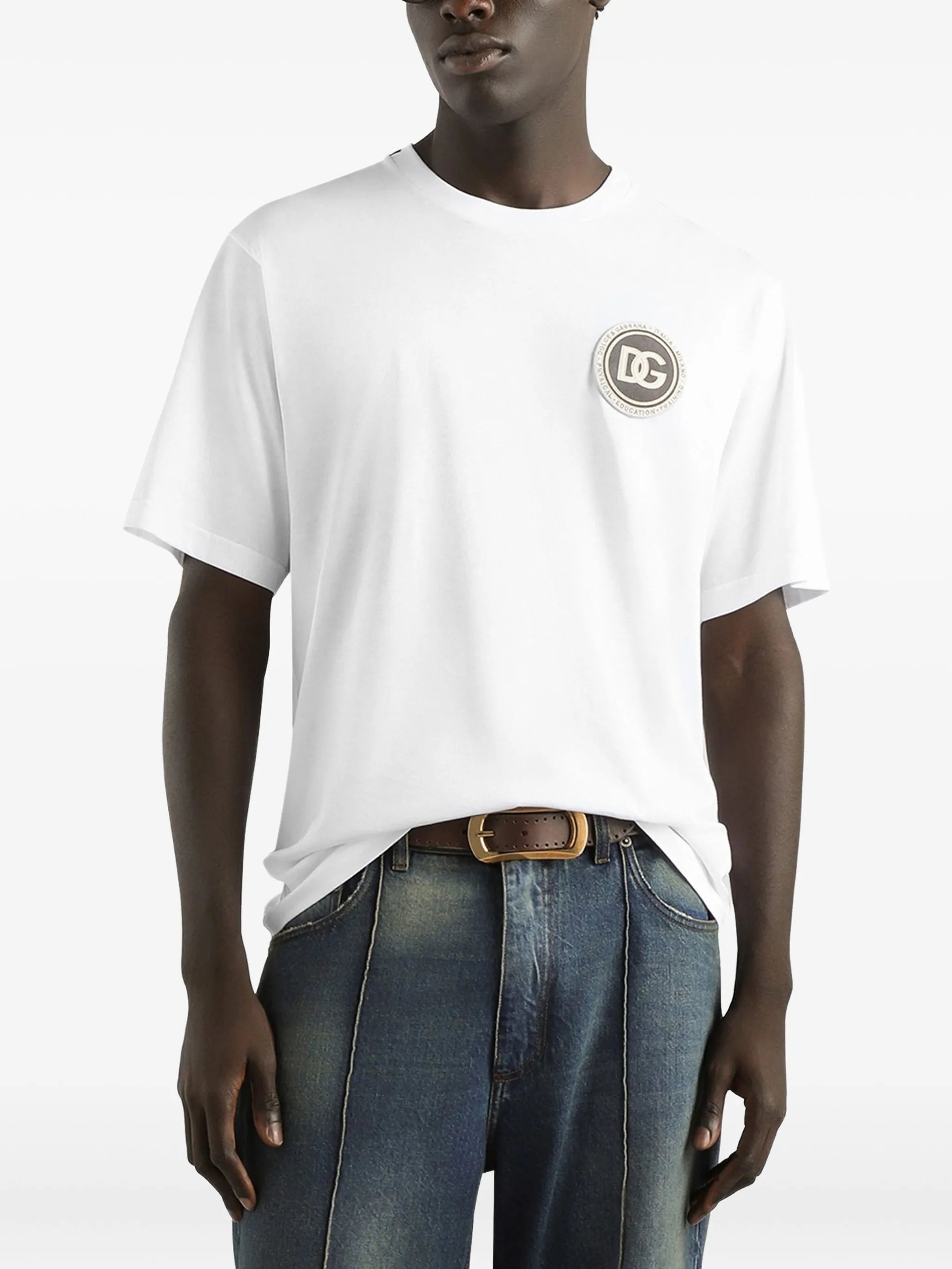 Round Logo Patch White T-shirt