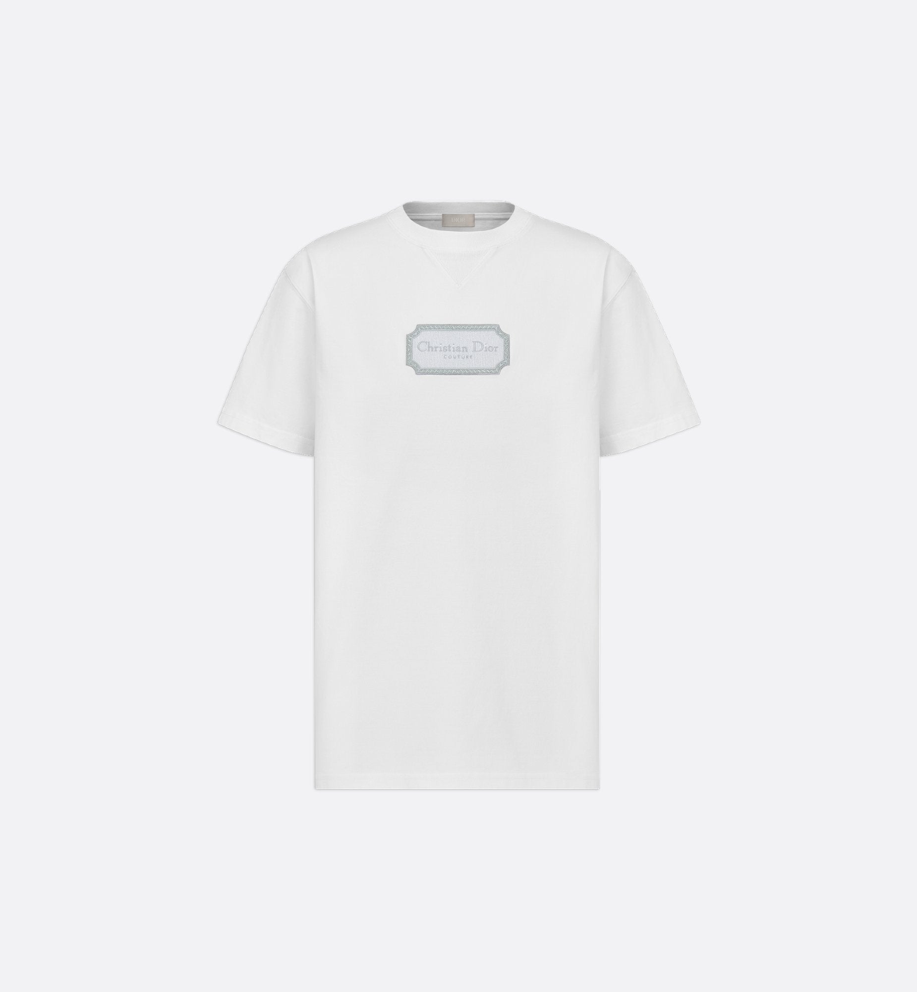 Couture Relaxed Fit White T-shirt with Embroidery