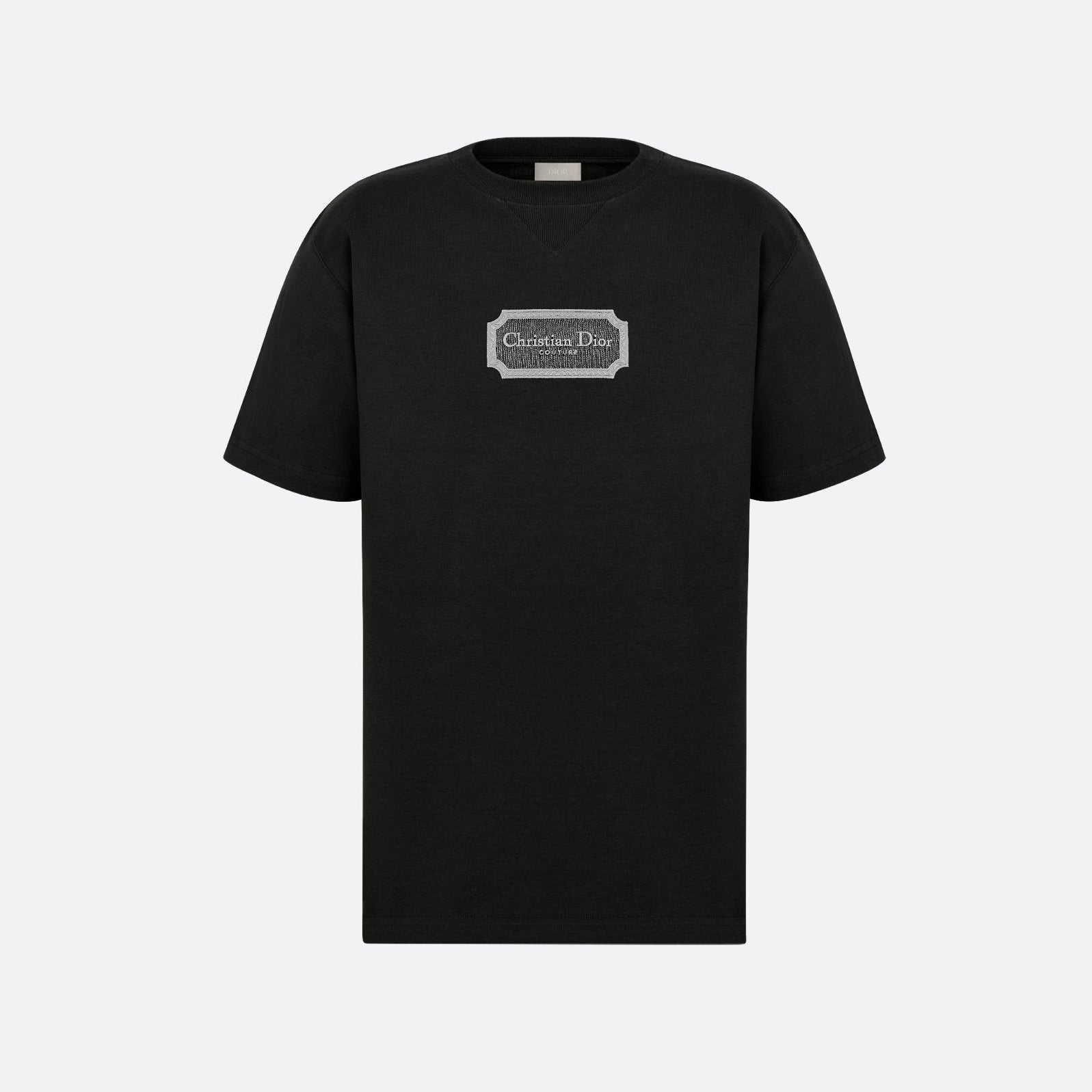Couture Relaxed Fit Black T-shirt with Embroidery