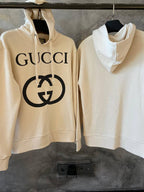 Interlocking G Logo White Oversized Hoodie