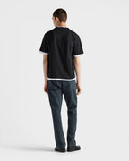 Black And White Layered T-shirt with Triangle Logo