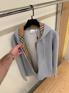 Grey Cotton Zip-up Sweatshirt