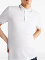 Short-Sleeve White Pique Polo Shirt