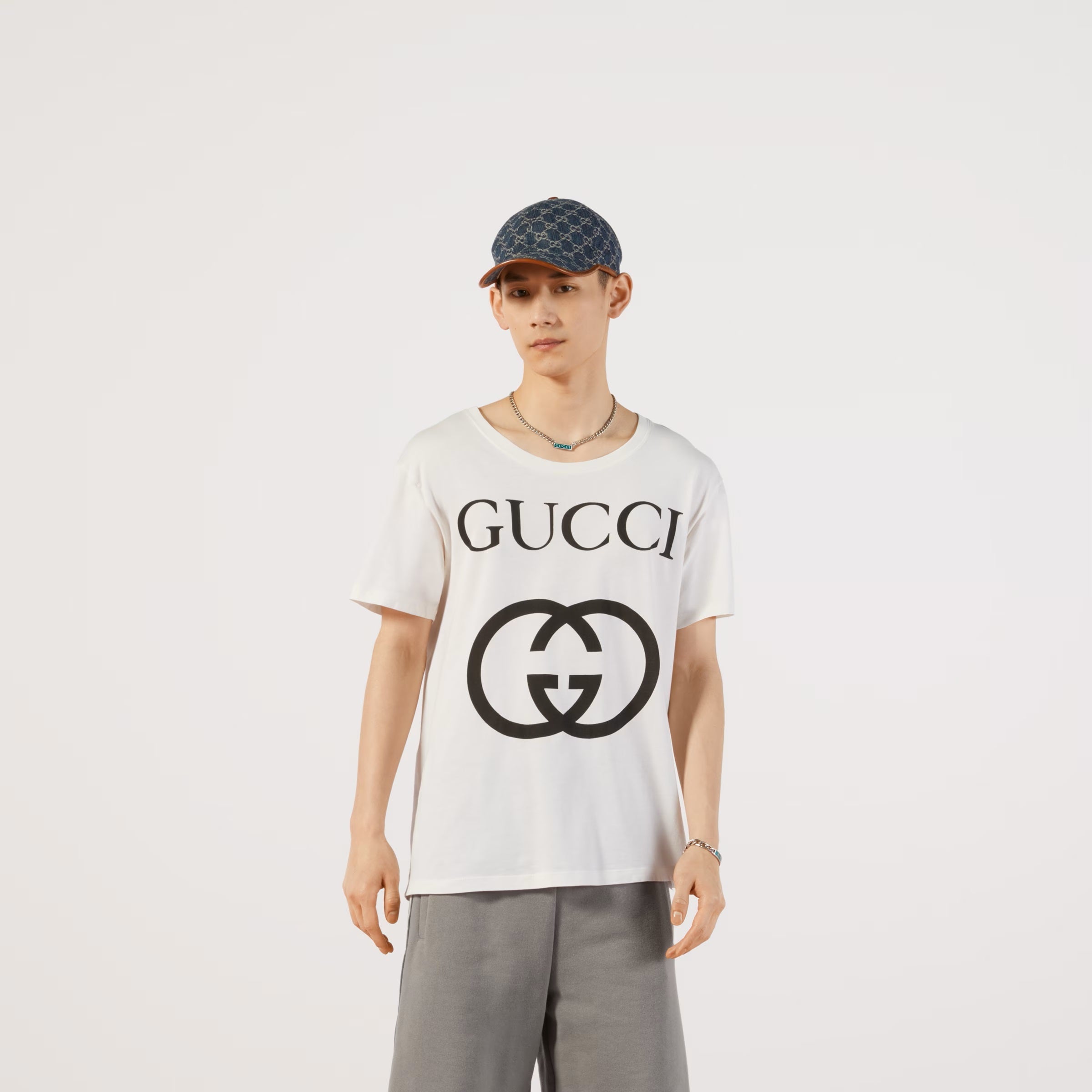 GG Interlocking White T-shirt