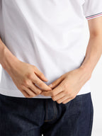 Short-Sleeve White Pique Polo Shirt