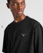 Black Cotton Allover Print T-shirt