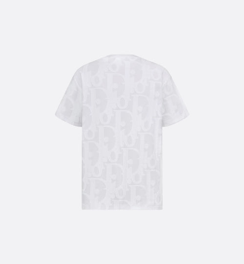 Allover Oblique fil coupé White T-shirt