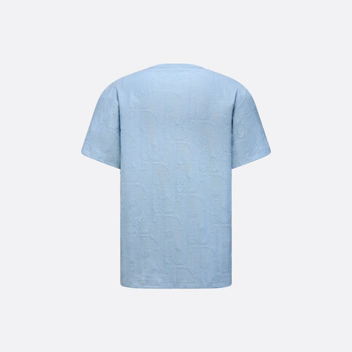 Allover Oblique fil coupé Blue T-shirt