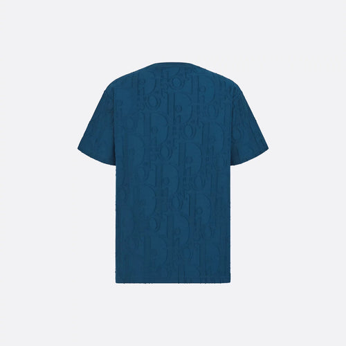 Allover Oblique fil coupé Deep Blue T-shirt