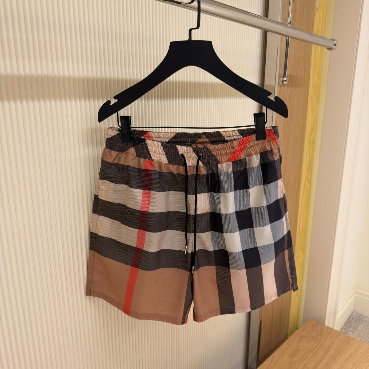 Checked Drawstrings Swim Shorts